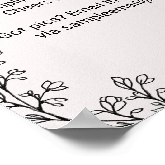 Poster Floral Fairytale Mariage Open Bar (Coin)