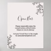 Poster Floral Fairytale Mariage Open Bar (Devant)