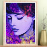 Poster Floral Femme Botanique Fleurs Vintages Pop Art<br><div class="desc">Cette affiche montre un beau visage de femme avec un joli arrière - plan de fleurs vintages. Le choix du bleu monochromatique pour le visage était de donner de l'élégance et de la modération à l'affiche. Le choix du thème féminin FLoral était d'être tendance et élégant. Le choix de l'arrière...</div>