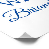 Poster floral Fête des mariées bleu marine (Coin)