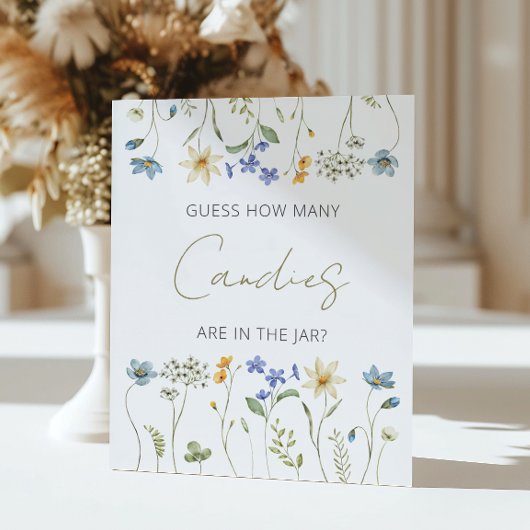 Poster Floral fleur sauvage Combien de bonbons