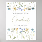 Poster Floral fleur sauvage Combien de bonbons (Devant)