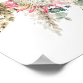 Poster Floral, Fleurs Monogramme Nom Mariage Don (Coin)