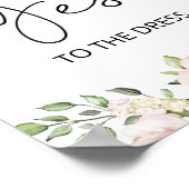 Poster Floral floue J'ai dit oui à la robe mariée (Coin)