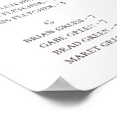 Poster Floral flush moderne | Graphique de sièges alphabé (Coin)