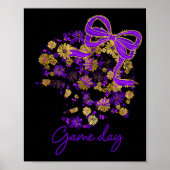 Poster Floral Football Game Day Girly Team Srit Purple Bl (Devant)