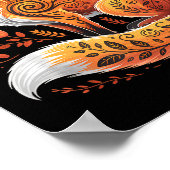 Poster Floral Fox Flowers Art Fox In Autumn - Fall Fox  (Coin)