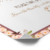 Poster Floral Frame Love is Sweet Fête des mariées Mariag (Coin)