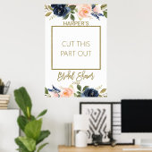 Poster Floral Gold Calligraphy Fête des mariées Photo Boo (Bureau à domicile)