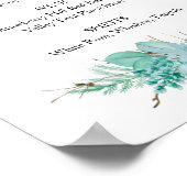 Poster Floral Greenery Mariage Bar Menu Boire Signal (Coin)