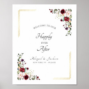 Poster Floral Heureusement Jamais Après Mariage