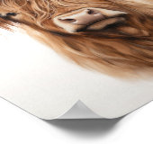 Poster Floral Highland Cow (Coin)