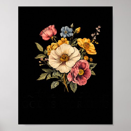 Poster Floral In The Waiting God Is Working Faith Jesus C (Devant)