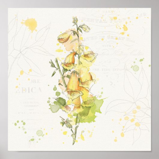 Poster Floral Jaune (Devant)