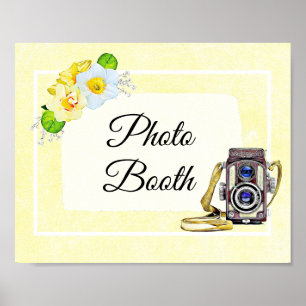 Poster Floral Jaune Photo Booth Mariage Signal
