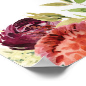 Poster Floral Late couche de nuit signe Baby shower (Coin)