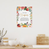 Poster Floral Late couche de nuit signe Baby shower (Cuisine)