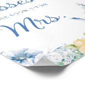 Poster Floral & Lemons Combien de baisers Fête des mariée (Coin)