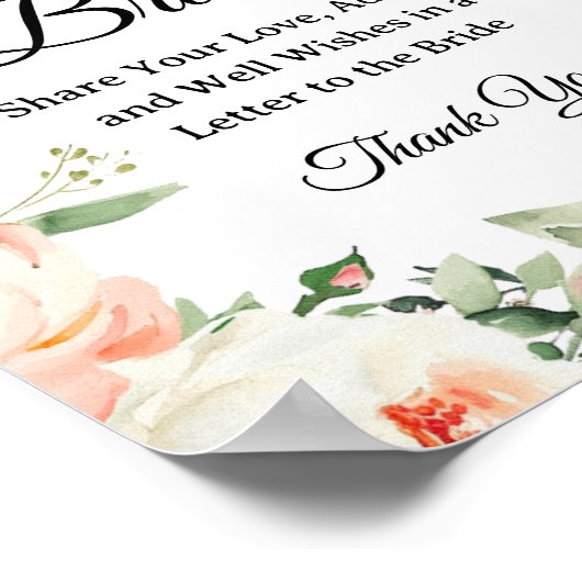 Poster Floral "Letters to the Bride" Bridal Shower sign (Coin)