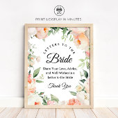 Poster Floral "Letters to the Bride" Bridal Shower sign