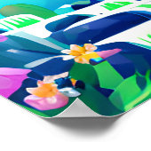 Poster floral manifeste votre réalité par la méditation (Coin)