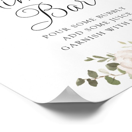 Poster Floral Mauve Blush Mariage élégant Mimosa Bar (Coin)