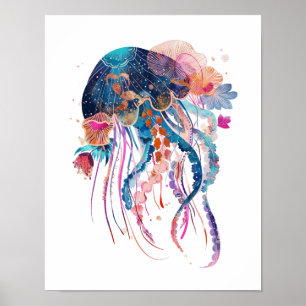 Poster Floral Moderne Jellyfish Wall Art