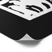 Poster Floral moderne noir et blanc élégant Damas (Coin)