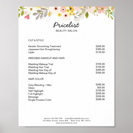 Poster Floral Moderne Preishear (Devant)