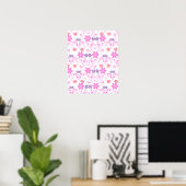 Poster Floral moderne violet rose (Bureau à domicile)