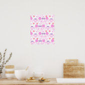 Poster Floral moderne violet rose (Cuisine)