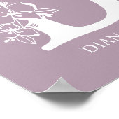 Poster Floral Monogramme Lettre D Nom Pépinière Moderne (Coin)