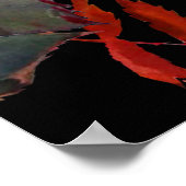 Poster Floral motif moderne, roses blanches, hydrangée bl (Coin)