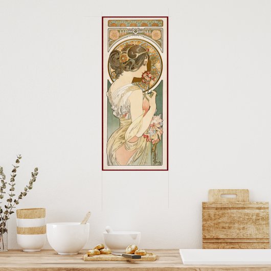 Poster Floral. Mucha (Cuisine)