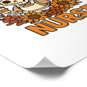 Poster Floral Night Shift Nurft Skeleton Halloween RN Nur (Coin)