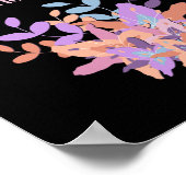 Poster floral noir "Gardez la paix dans votre coeu (Coin)