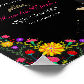 Poster Floral Noir Tiara Butterfly Mis Quinceañera (Coin)