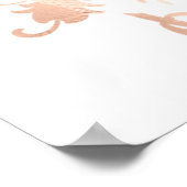 Poster Floral or rose sur Mariage blanc (Coin)