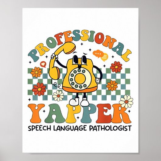 Poster Floral Parole Langue Pathologiste Slp Professiona (Devant)