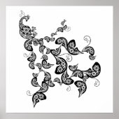 Poster floral Peacock Motif personnalisé (Devant)