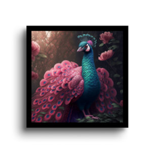 Poster Floral Peacock Wall Art