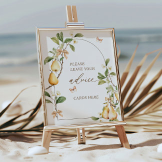 Poster Floral Perfect Pair Pear Bridal Shower Advice
