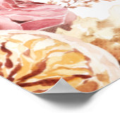 Poster Floral Petit CITROUILLE Baby shower de fille Bienv (Coin)