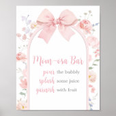 Poster Floral Pink Bow Baby in Bloom Maman Osa Bar (Devant)