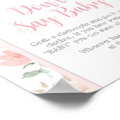 Poster Floral Pink Bow Baby in Bloom Ne pas dire bébé (Coin)