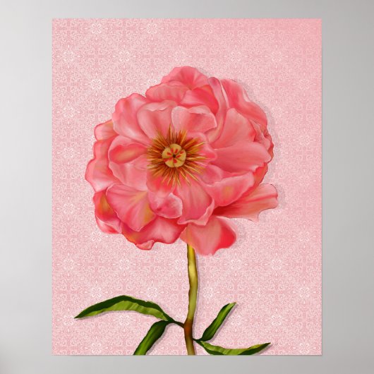 Poster Floral Pretty Rose Peony Art (Devant)