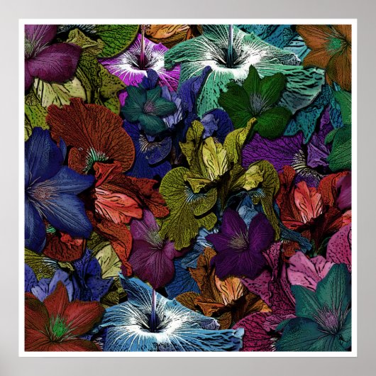 Poster floral psychédélique (Devant)