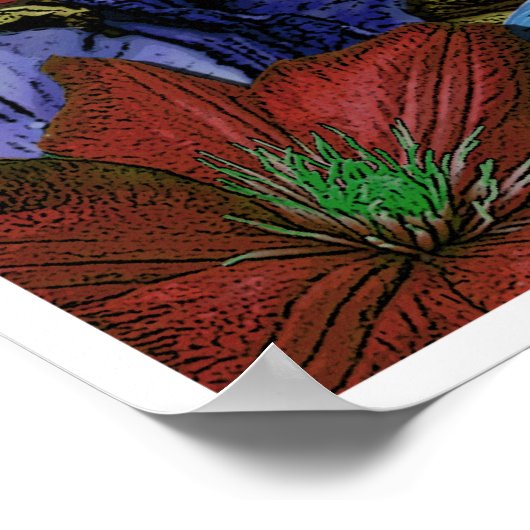 Poster floral psychédélique (Coin)