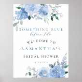 Poster Floral Quelque chose de bleu Fête des mariées Affi (Devant)