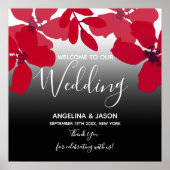 Poster Floral Red Welcome Mariage (Devant)
